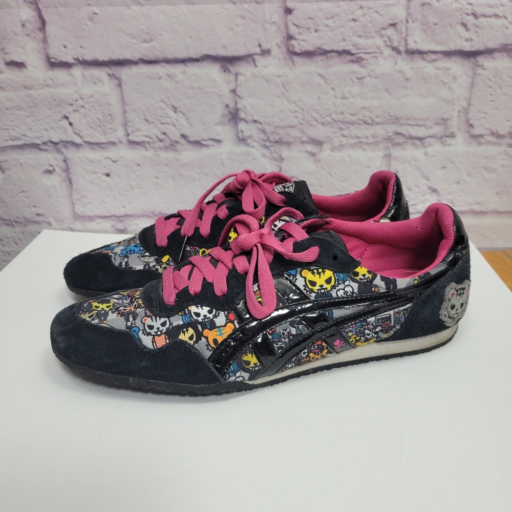 Onitsuka Tiger x Tokidoki Serrano Graphic Sneakers Wms 9 Black Pink‎ Streetwear